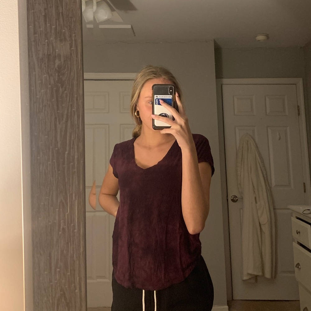 purple t shirt